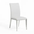 thumbnail image 3 of Benjara 18 Inch Dining Side Chair Set of 2, Plush White Faux Leather Seat, Metal, 3 of 6