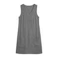 thumbnail image 2 of Bosfbaoi Dresses for Women Casual A-Line Shift Dress Loose V-Neck Sleeveless Tunic Dress with Pockets Summer Dresses for Women 2026, 2 of 7