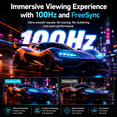 thumbnail image 5 of Gawfolk 27-Inch Curved Monitor, Full HD 1080p, 100Hz, Built-in Speakers, Black, 5 of 6