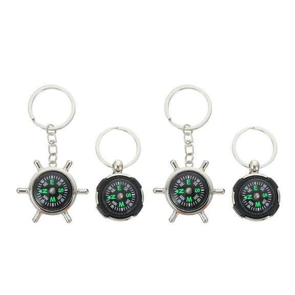 Raindrops  4 Pcs Compass Keychain Hiking Keychains Mini Backpack Travel