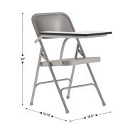 Flash Furniture Rutherford Steel Adult Folding Chairs with Right Handed Tablet Arm, Set of 2, Gray