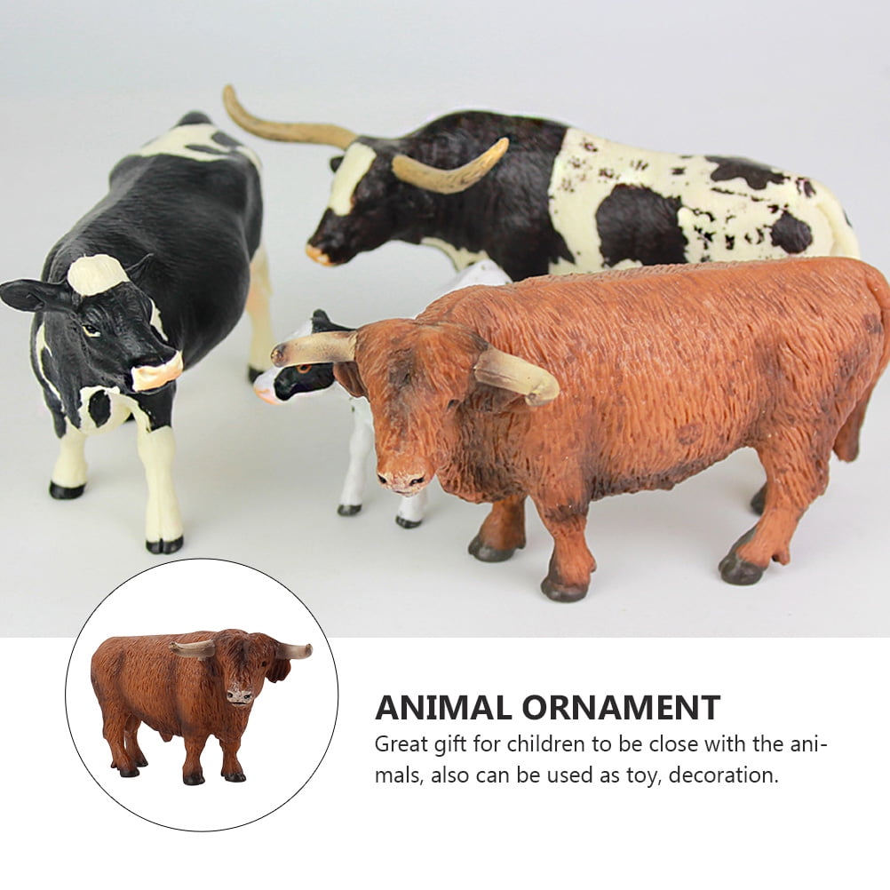1pc Simulation Cattle Toy Adorable Cow Model Kids Dog Toy Cattle Model