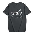 thumbnail image 3 of T-shirt Décontracté à Manches Courtes pour Usage Quotidien avec Col Rond et Imprimé Graphique, Coupe Ample pour Femmes, Confort Quotidien, 3 of 4