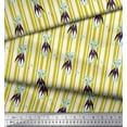 thumbnail image 2 of Soimoi Yellow Velvet Fabric Feather & Bottle Vase Stripe Print Sewing Fabric Yard 58 Inch Wide, 2 of 3