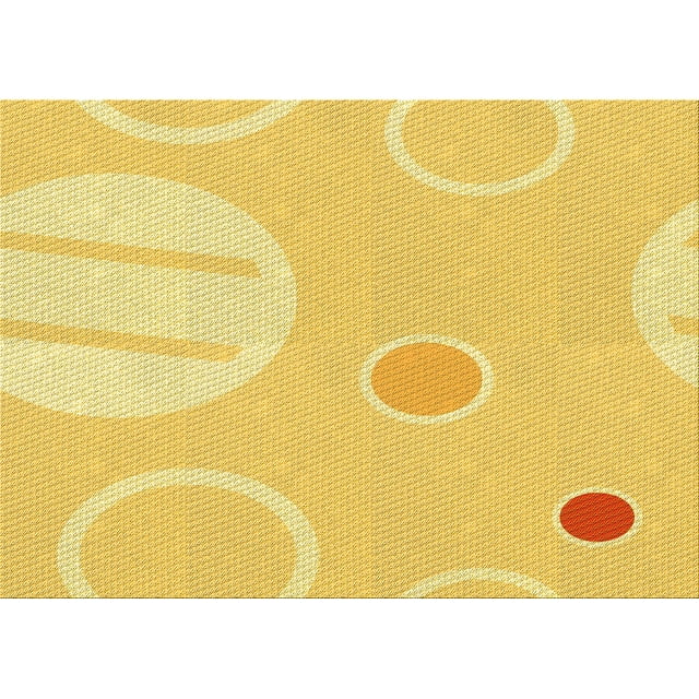 Ahgly Company Tapis d'Intérieur Lavables en Machine Rectangle Transitionnel Jaune Vif, 5' x 7'