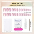 thumbnail image 3 of Kit de uñas postizas Press On Qsnidy cuadradas rosa cromado, 24 piezas, 3 of 5