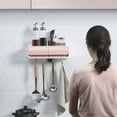 thumbnail image 3 of Estantes de cocina Estantes de almacenamiento montados en la pared sin perforaciones Estante para cuchillos Estante para especias Estantes para suministros de cocina Estantes de cocina (gris claro), 3 of 5