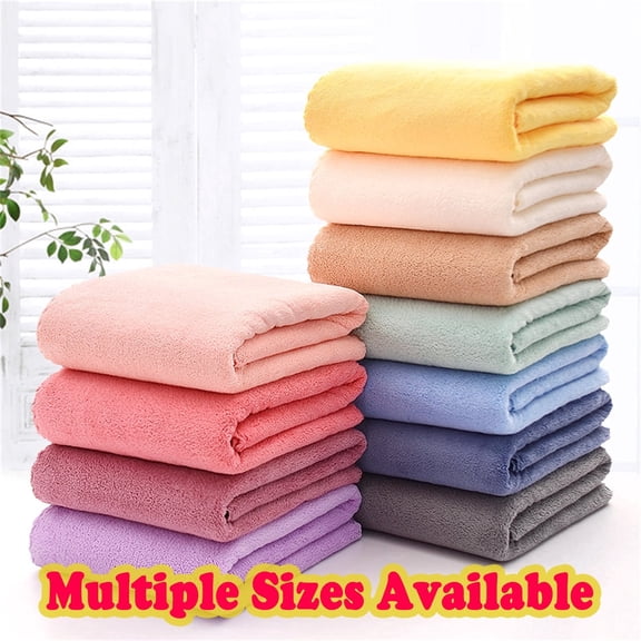 Bath Towel 13.5"x29.5" Luxury Soft Polyester Highly Absorbent Quick-Dry Spa-Quality Shower Towel for Bathroom Gym Travel Hotel by HAODEJW