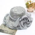 thumbnail image 5 of Eoperou Women Church Cap Lace Flower Temperament Foldable Translucent Hat for Wedding, 5 of 8