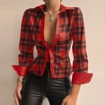 thumbnail image 3 of DailyTrove Women's Houndstooth Plaid Cropped Blazer, Chic Outerwear for Office Commute & Night Outings for women, 3 of 5
