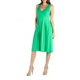 thumbnail image 3 of 24/7 Comfort Apparel Women's Fit and Flare Midi Sleeveless Dress with Pocket Detail, 3 of 4