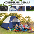 thumbnail image 3 of COBIZI 4 Person Waterproof Dome Tent, Removable Rainfly, Mesh Windows, 6.1 FT Height, Easy Setup Family Camping Tent with Carry Bag, Dark Blue, 3 of 9