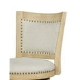 thumbnail image 2 of Benzara BM197255 Curved Back Wooden Bar Stool with Swivel Base, Brown & Beige - 39 x 24 x 24 in., 2 of 5