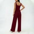 thumbnail image 6 of Idoravan Women’s Fashion Solid Color With Suspenders Top With Wide Leg Pants Two Piece Sets, 6 of 6