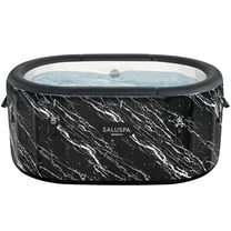 SaluSpa: Glacial Dip - Cold Plunge Inflatable Tub - 60x36x28", Black Marble, Ice Bath, FortiFiber, Polar Shield Year Round Use, Cover & Storage Bag