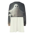 thumbnail image 3 of Fartey Womens Halloween Dress Loose Cute Ghost Graphic Lonng Sleeve Crew Neck Pullover Midi Dresses Fashion Fall Patchwork Pleated Sweatshirt Dress 2024, 3 of 5