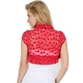 thumbnail image 3 of Fashion Secrets Juniors Short Sleeve Lace Bolero Shrug Cardigan (Juniors'medium, Polka Dots Red), 3 of 5