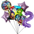 thumbnail image 4 of 6 globos de aluminio de Disney Inside Out para decoración de fiestas de cumpleaños de niños y niñas, 1, 2, 3, 4, 5, 6, 7, 8 y 9 años, juguetes para niños, suministros para globos, 4 of 5