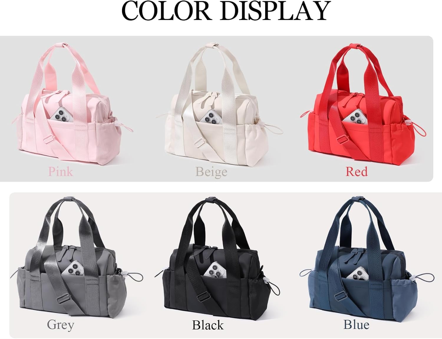 Lanola Small Gym Bag for Women, Mini Crossbody Gym Duffle Bag with Wet Compartment, Carry on Gym Tote Bag for Workout Dance Sport Travel (Mini-Black)