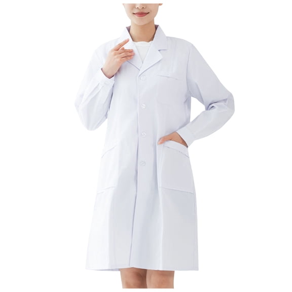 felwors Unisex Professional Lab Coat - White Full-Sleeve Polyester Medical Coat White, M