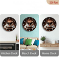 thumbnail image 4 of 2D Flat 1pc 10Inch wooden wall clock with crackle print coffee and coffee cup design, silent quartz clock, suitable for living room, kitchen, dining room, office decoration, 4 of 7