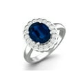 thumbnail image 2 of 925 Sterling Silver 6mm Round Shape Blue Sapphire Solitaire Valentines Day Gifts Ring for Women, 2 of 4