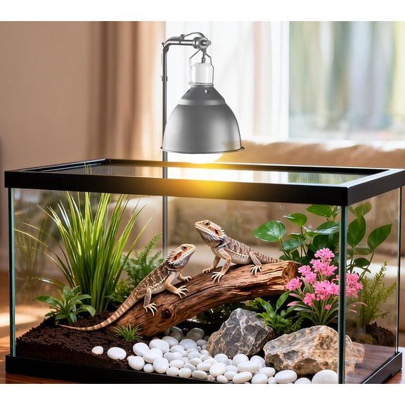 2 Pack 100W Reptile Heat Lamp Bulbs, Full Spectrum UVA/UVB Light and Basking Spot Light for Reptiles