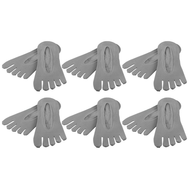 Calcetines de compresión Unique Bargains Transpirable Split Toe para mujer Antideslizante Gris 6 pares Nylon