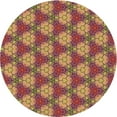 thumbnail image 1 of Ahgly Company Machine Washable Indoor Round Transitional Brown Red Area Rugs, 6' Round, 1 of 7
