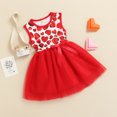 thumbnail image 3 of Gupgi Robe d'Été Sans Manches pour Petites Filles Saint-Valentin Robe Tutu Cœur, 3 of 7