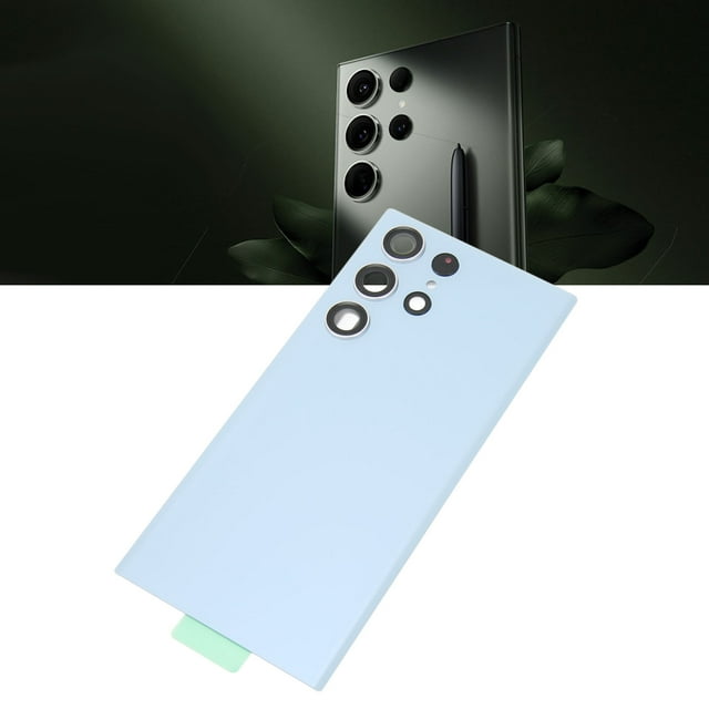 Rear Cover Back Glass Replacement for S23 Ultra, Rear Glass Panel Cover Door Housing with Pre Installed Camera Lens and Repair Tool Kit for S23 Ultra