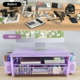thumbnail image 6 of MEHOOM Desk Organizer, 2-Tier Monitor Stand with Storage and 2 Pen Holder, Laptop Stand, Office Desk Accessories for Office Supplies, Purple, 6 of 12