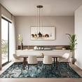 thumbnail image 3 of 10x13 Abstract Art-Inspired Thin Indoor Rug, Distressed Oil Painting Pattern Low Pile Area Mat with Soft Surface, Easy to Clean & Stain Resistant for Living Room, Bedroom, Entryway, Study - Blue, 3 of 8