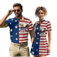 thumbnail image 2 of Aplkyhs Matching Golf Shirts for Couple USA American Flag Eagle Machine Washable Matching Couple Golf Shirts Woman Golf Sport Cloth Set Breathable Fabric for Golf Tennis Hiking Running Gym, 2 of 6