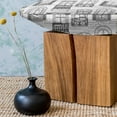 thumbnail image 3 of Geometric Fluffy Throw Pillow Cushion Cover, Apartment Building Urban Architecture European Windows City Town Illustration, Decorative Square Accent Pillow Case, 26" x 26", Grey White, by Ambesonne, 3 of 5