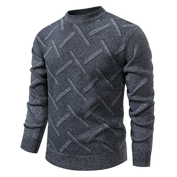 USNSM Stylish Cozy Sweaters for Men Stretch Casual Crewneck Knitted Pullovers Fall Winter Warm Long Sleeve Sweater Tops Gray XXL