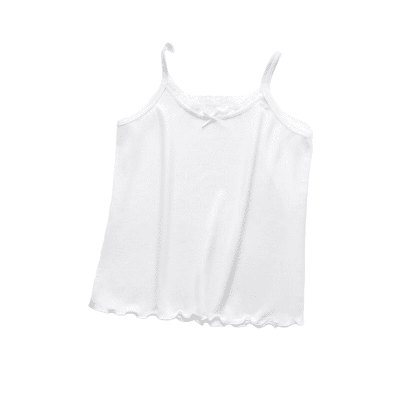 LYMAYTER Girls Solid Color Lace Crew Neck Tank Tops Slim Sleeveless Camisole Soft Summer Undershirts 4-14Y