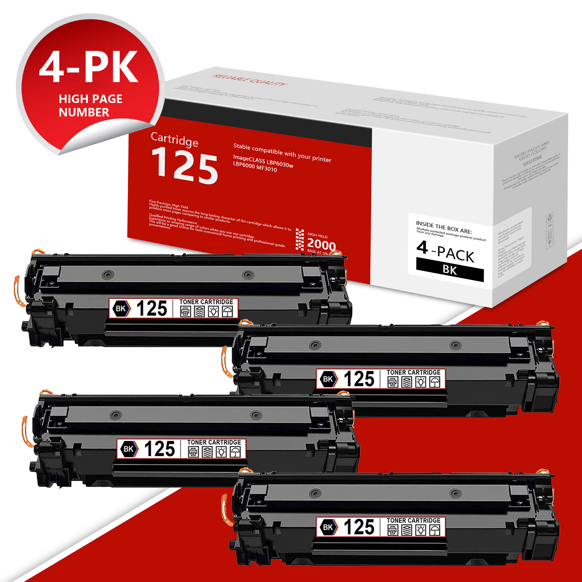 125 Toner Cartridge Replacement for Canon ImageCLASS LBP6030w LBP6000