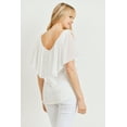 thumbnail image 3 of Cold Shoulder Scoop Neck Ruffle Maternity Top, 3 of 3