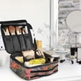 thumbnail image 5 of FORMRS Travel Makeup Bag Large Capacity Train Case Cosmetic Organizer with Adjustable Dividers, Orange Vibrant Flowers, 5 of 8