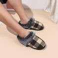 thumbnail image 6 of CHICVOMEY House Slippers for Women & Men Checkered Plaid Memory Foam Slippers with Fuzzy Faux Fur Non-Slip Cozy House Slippers, 6 of 6