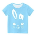 thumbnail image 4 of Lilgiuy Boys Girls Easter Shirts Kids Bunny T-Shirt Cute Rabbit Print Shirt Toddler Easter Graphic Tee for Beach Holiday Vacation Travel Birthday(Light Blue,5-6 Years), 4 of 5