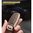 thumbnail image 4 of Key Fob Cover for Audi with Key Chain, Upper Leather + Soft TPU Key Cover Case Shell for A4 Q7 Q5 TT A5 SQ5 R8 S5, 4 of 9