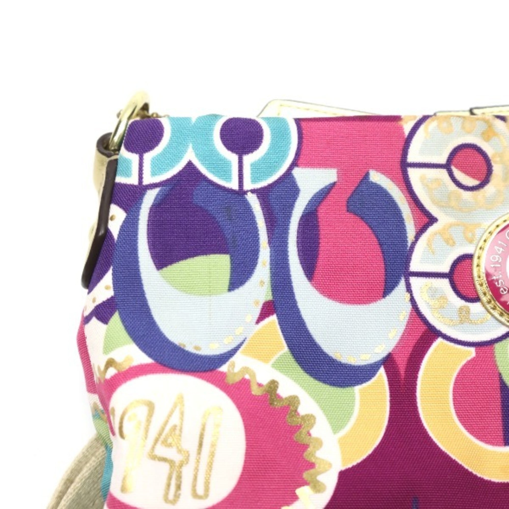 Pre-Owned COACH Signature Canvas Leather Multicolor F19454 Coach