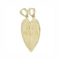 thumbnail image 2 of 14k Yellow Gold, Sharing Split Heart Pendant Charm Best Friends 22mm with 20" Dainty Neck Chain, 2 of 9