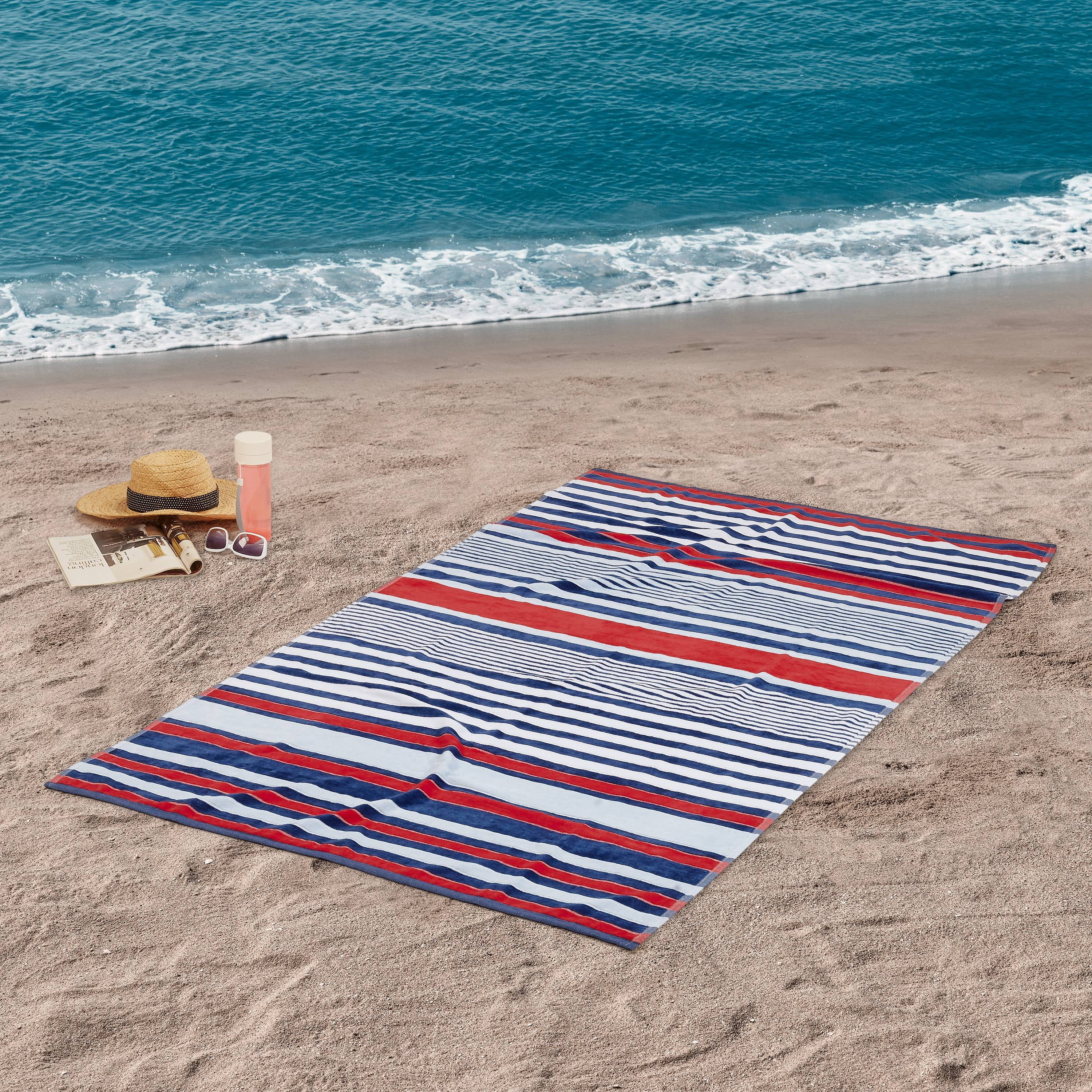 red white and blue beach towels