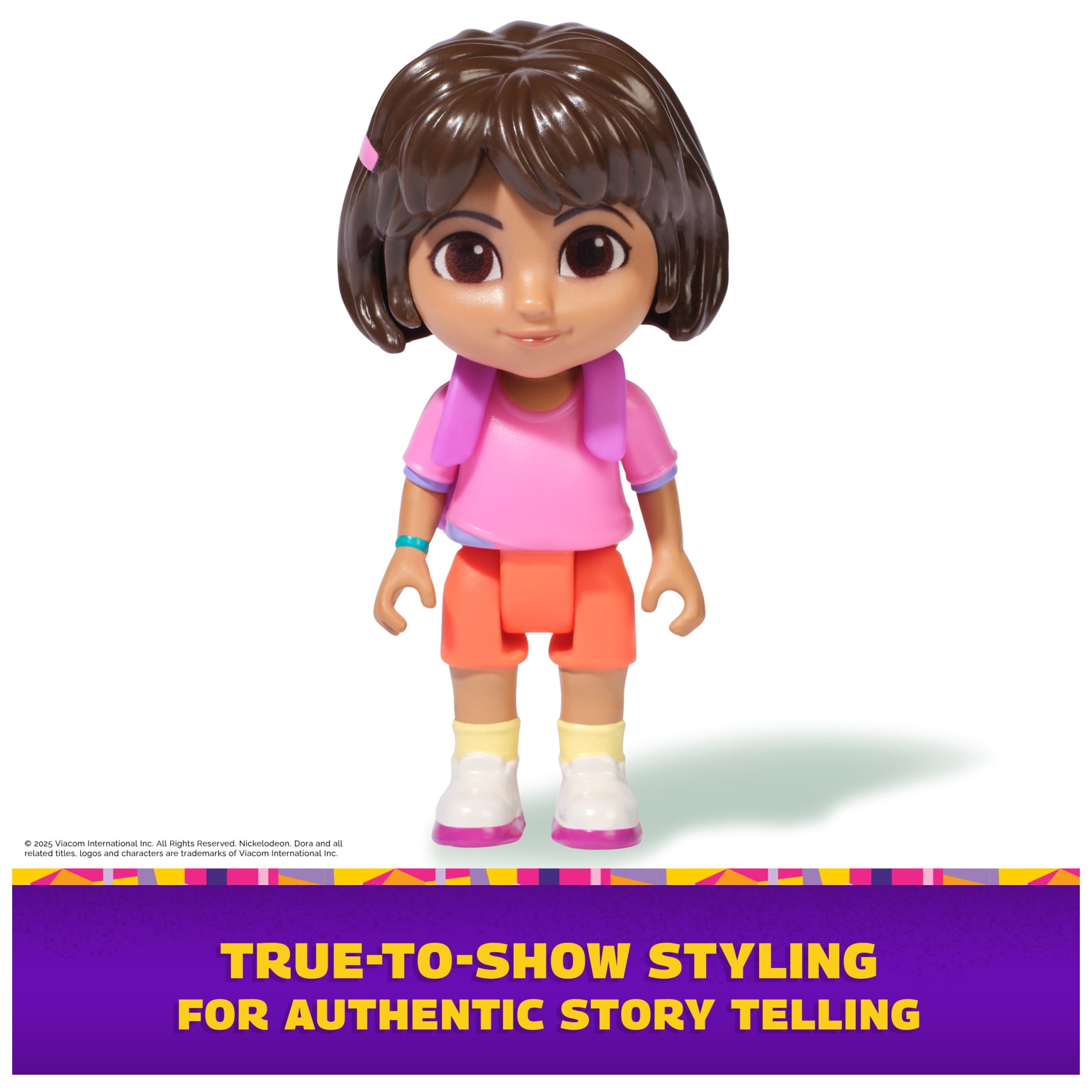 Dora the Explorer, 3-inch Dora Toy Figure with Movable Head & Arms and Backpack Accessory, for Kids 3 and up