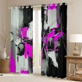 thumbnail image 2 of Homewish Contemporary Pattern Blackout Curtains Set of 2 (52x84 Each),Abstract Geometric Art Curtain,Pink Purple, 2 of 6