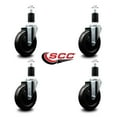 thumbnail image 2 of 5 Inch Soft Rubber Wheel Swivel 1-1/2 Inch Expanding Stem Caster Set SCC, 2 of 2