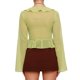 thumbnail image 5 of Txlixc Blusa de mujer, blusa de manga larga con borde de hoja de loto Txlixc moda, 5 of 6